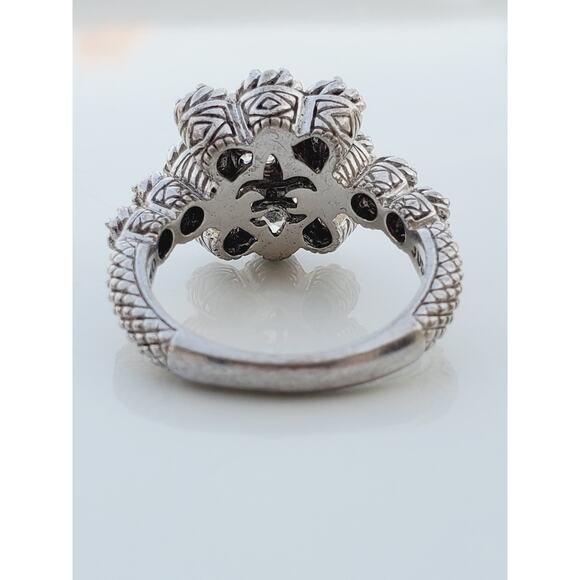 Judith Ripka Diamonique Sterling Silver Heirloom Statement Ring Size 8 - Picture 4 of 8